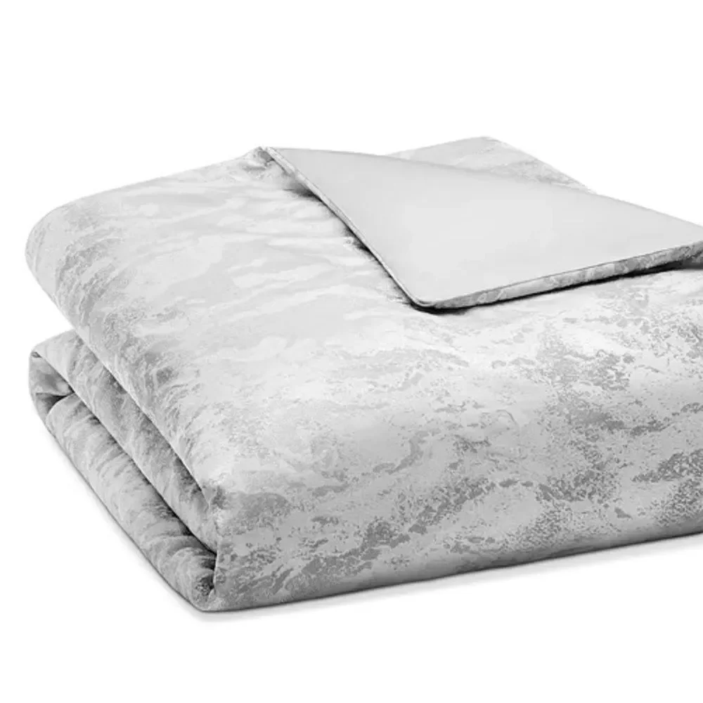 Donna Karan Luna Duvet Cover in Platinum, NWT, Size Full-Queen